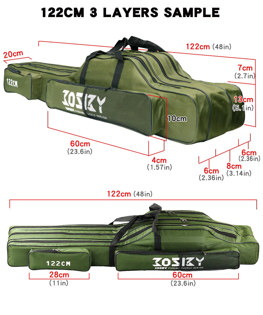 Portable Folding Fishing Rod Carrier – Reel & Tackle Storage Bag