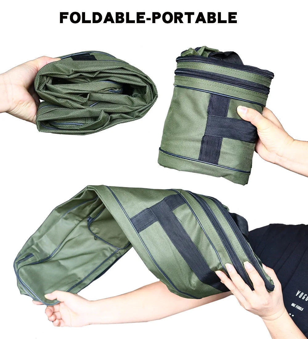 Portable Folding Fishing Rod Carrier – Reel & Tackle Storage Bag