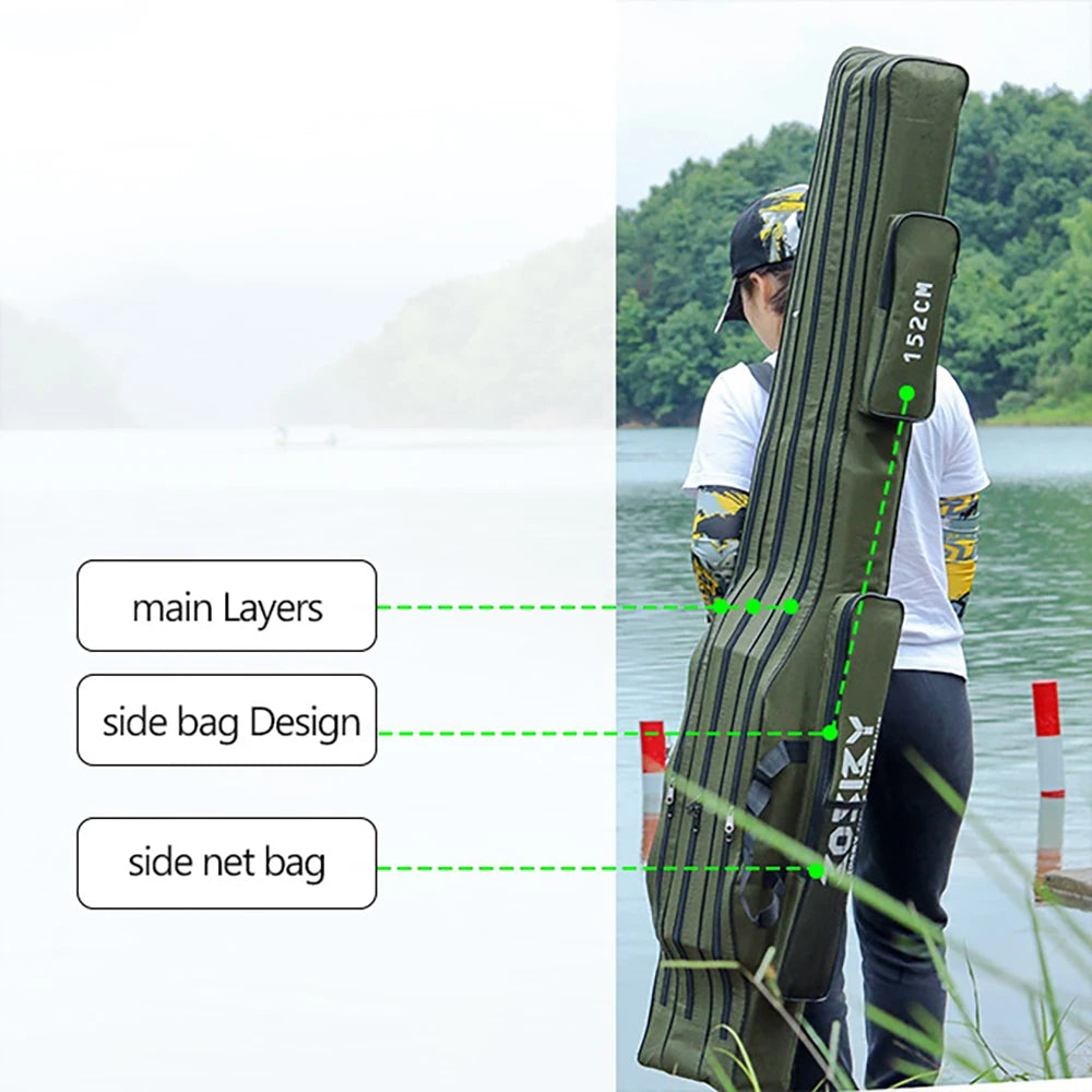 Portable Folding Fishing Rod Carrier – Reel & Tackle Storage Bag
