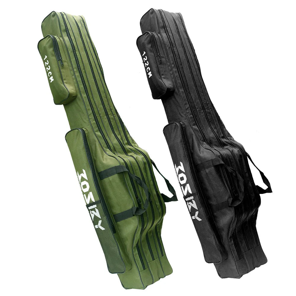 Portable Folding Fishing Rod Carrier – Reel & Tackle Storage Bag