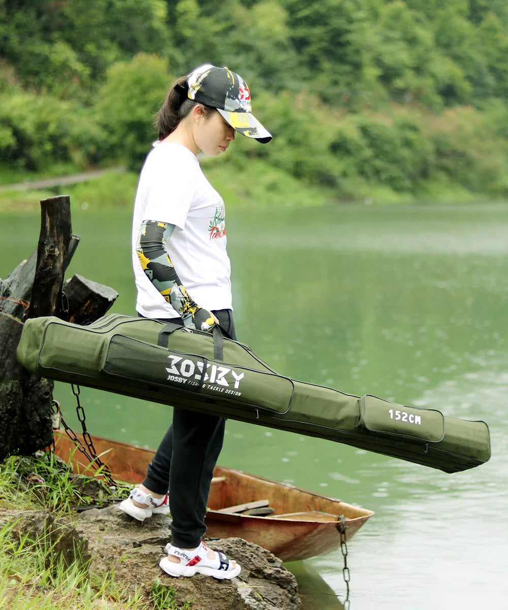 Portable Folding Fishing Rod Carrier – Reel & Tackle Storage Bag