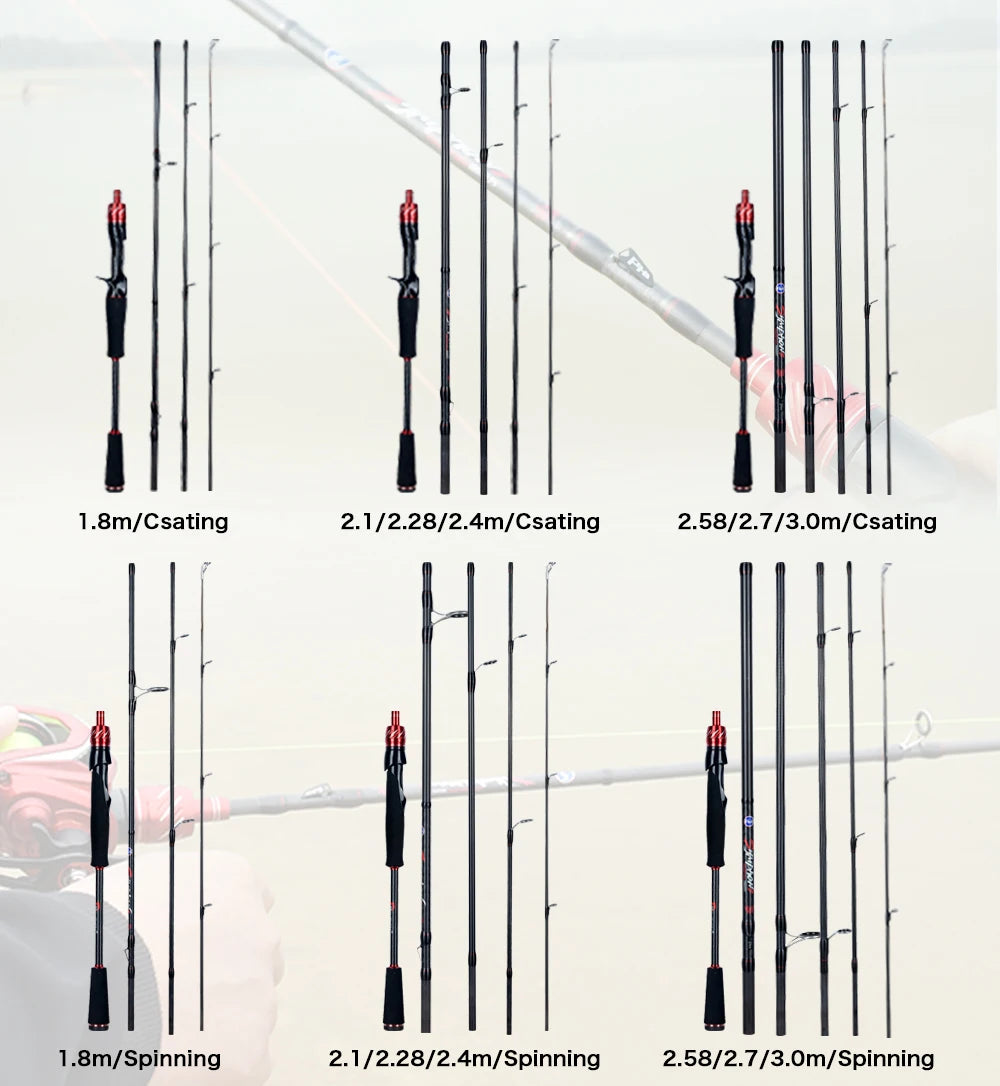 BIUTIFU Spinning & Casting Fuji Lure Mini Traveller Rock Fishing Rod