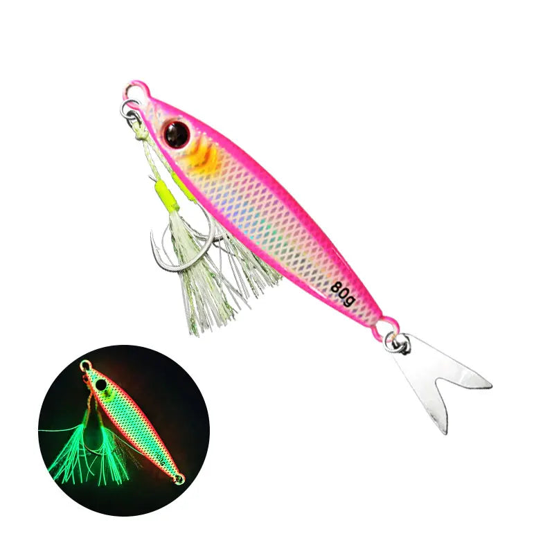 AS Slow JIg Pesca Lure Fishing Glow Jig Slow Falling Angler 40g60g80g100g Metal Hard Bait Sinking Jigging Pesca Leurre Bait