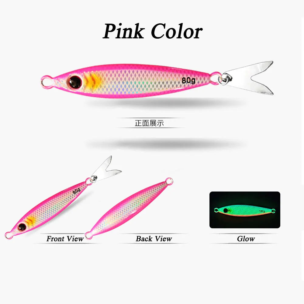 AS Slow JIg Pesca Lure Fishing Glow Jig Slow Falling Angler 40g60g80g100g Metal Hard Bait Sinking Jigging Pesca Leurre Bait