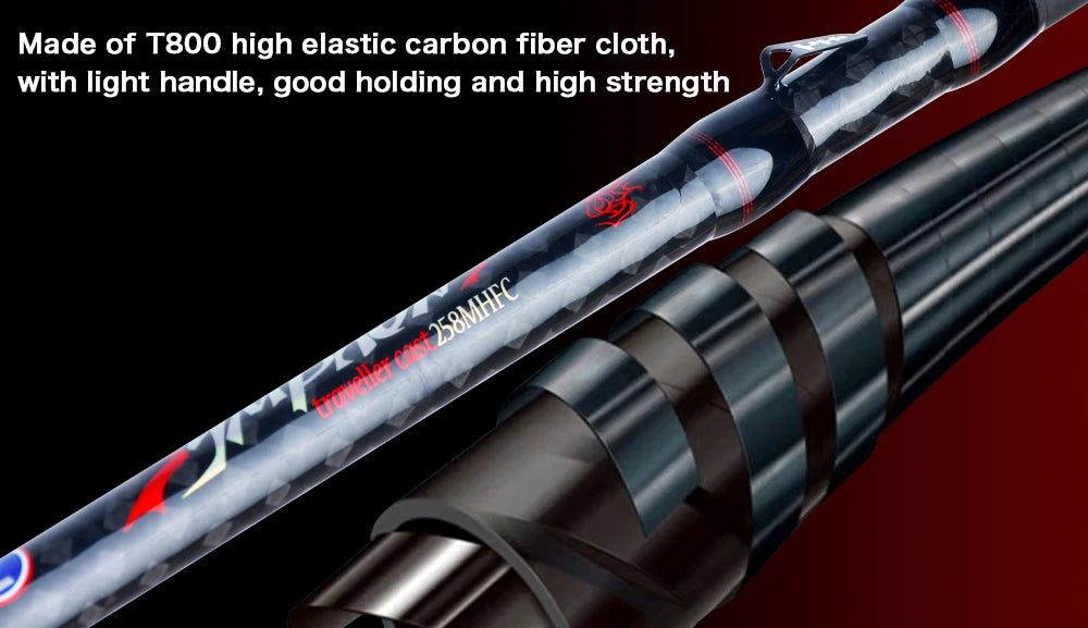 BIUTIFU Spinning & Casting Fuji Lure Mini Traveller Rock Fishing Rod