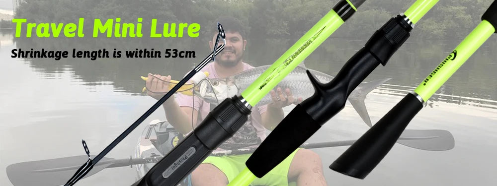 BIUTIFU Spinning & Casting Fuji Lure Mini Traveller Rock Fishing Rod