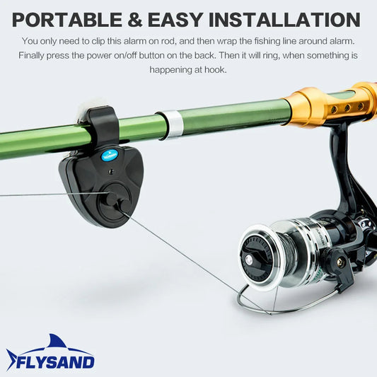 FLYSAND Fish Bite Alarm – Electronic Buzzer with LED Indicator for Night Fishing