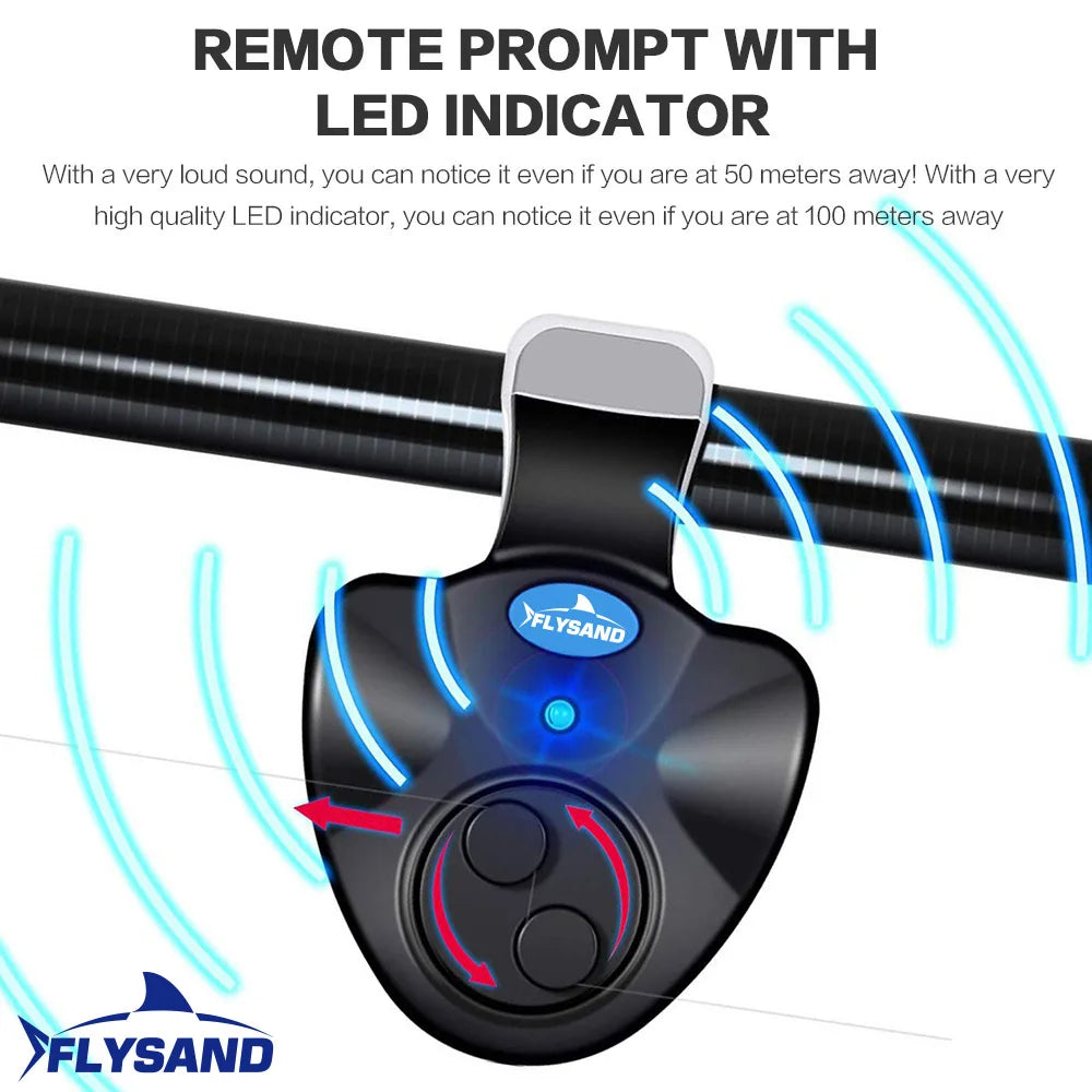 FLYSAND Fish Bite Alarm – Electronic Buzzer with LED Indicator for Night Fishing
