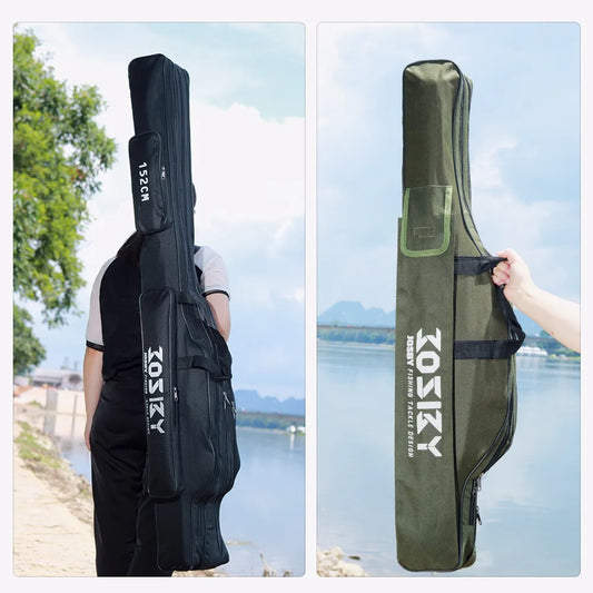 Portable Folding Fishing Rod Carrier – Reel & Tackle Storage Bag