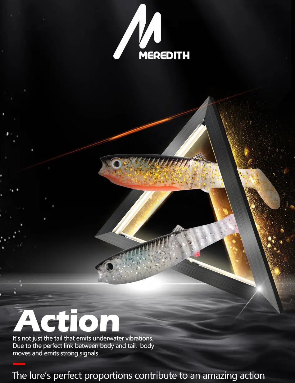 MEREDITH Cannibal Soft Lures – T-Tail Shad Baits (80mm–125mm)