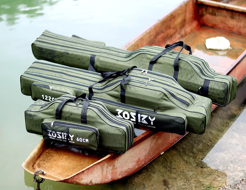 Portable Folding Fishing Rod Carrier – Reel & Tackle Storage Bag
