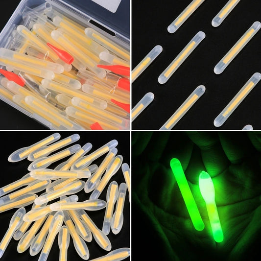 30Pcs Fishing Glow Stick Bright Green Fluorescent Light Rod Tip Glow Sticks Night Fishing Light Sticks Fishing Supplies