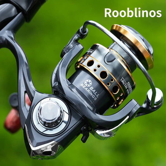 Rooblinos BK Spinning Reel – Metal Spool, 5.2:1 Gear Ratio for Saltwater & Freshwater Fishing