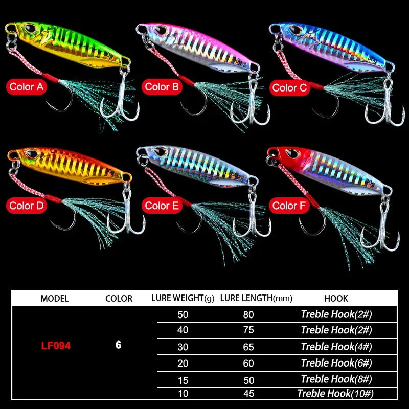 Fishing Lure Metal Jigs Saltwater Lures 10g 20g 30g 40g 50g Sinking Casting Bait Isca Artificial Vertical Jigging Lures