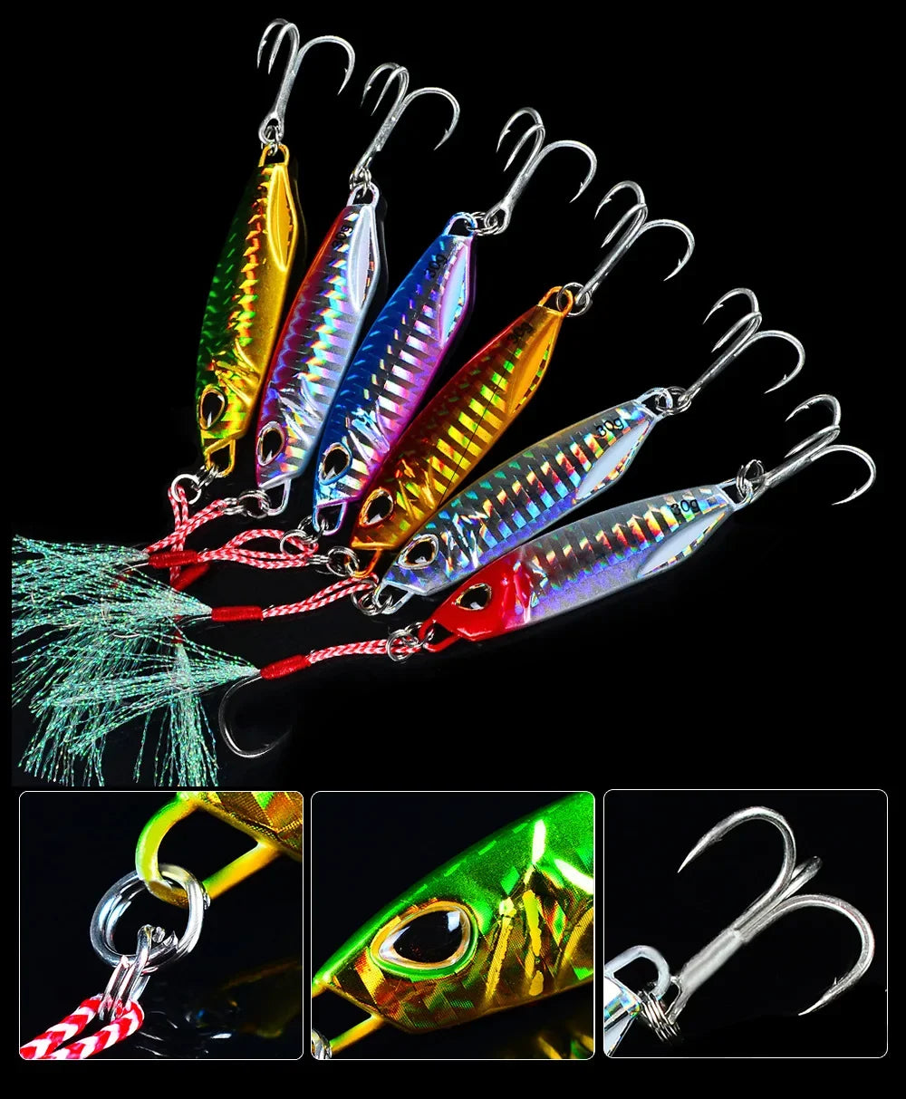 Fishing Lure Metal Jigs Saltwater Lures 10g 20g 30g 40g 50g Sinking Casting Bait Isca Artificial Vertical Jigging Lures