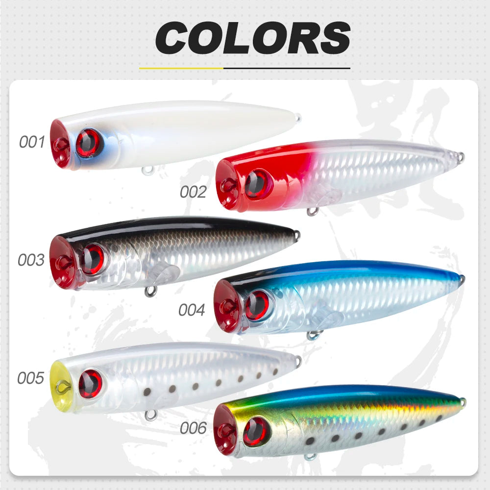 D1 Topwater Popper Fishing Lures 110mm 20g Floating Wobblers Long Casting Artificial Hard Baits Sea Fresh For Seabass Pike Lure