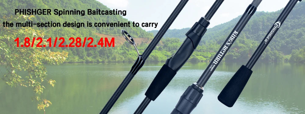 PHISHGER Telescopic Surf Spinning Rod – 30T Carbon Travel Surfcasting Pole