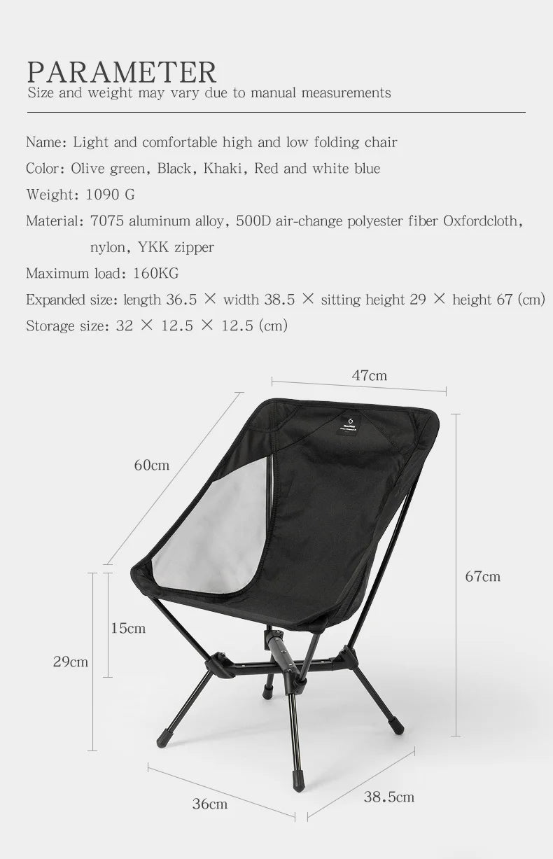 Thous Winds Adult/Child Ultralight Outdoor Camping Chair Relaxing Chair Hiking Fishing Chair with Storage Bag Camp Gear Supplies