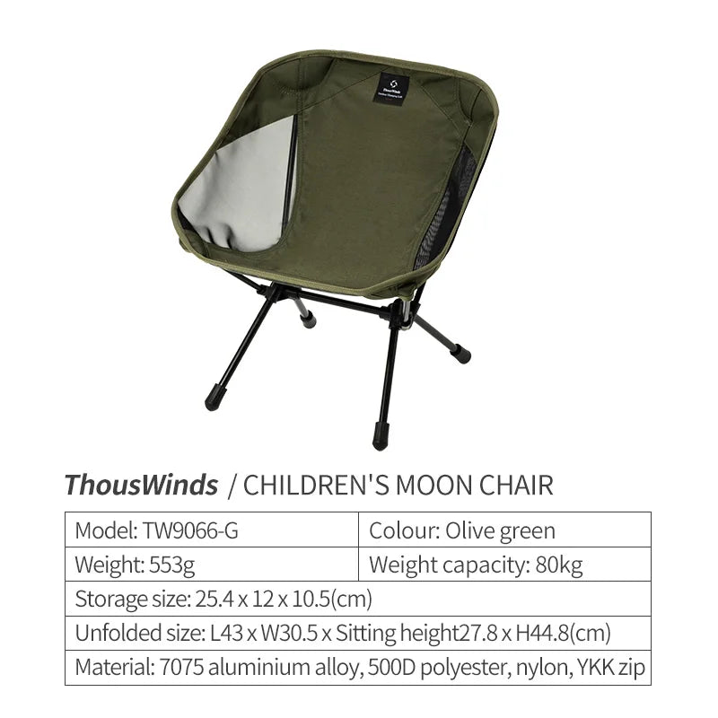 Thous Winds Adult/Child Ultralight Outdoor Camping Chair Relaxing Chair Hiking Fishing Chair with Storage Bag Camp Gear Supplies