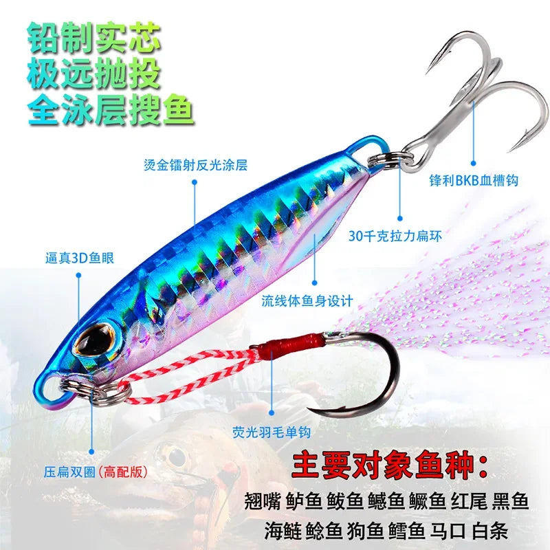 Fishing Lure Metal Jigs Saltwater Lures 10g 20g 30g 40g 50g Sinking Casting Bait Isca Artificial Vertical Jigging Lures